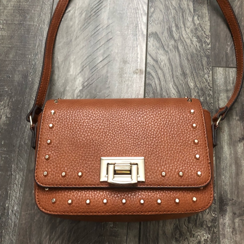 WHBM studded leather-like crossbody small 5” x 7” handbag